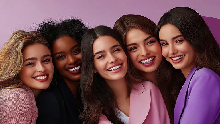 Group of empowered women smiling